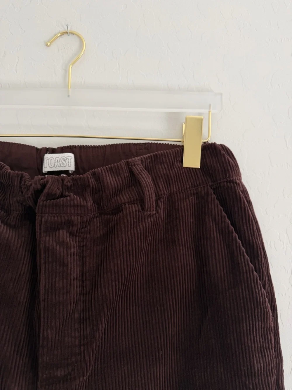 Toast Gabi Organic Pull On Cord Trouser in Chestnut Size UK 12 US 8 - Picture 6 of 11